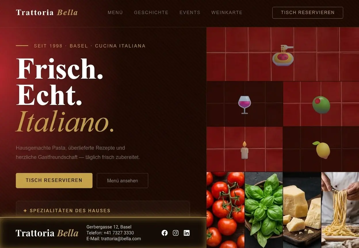 Trattoria Bella Website